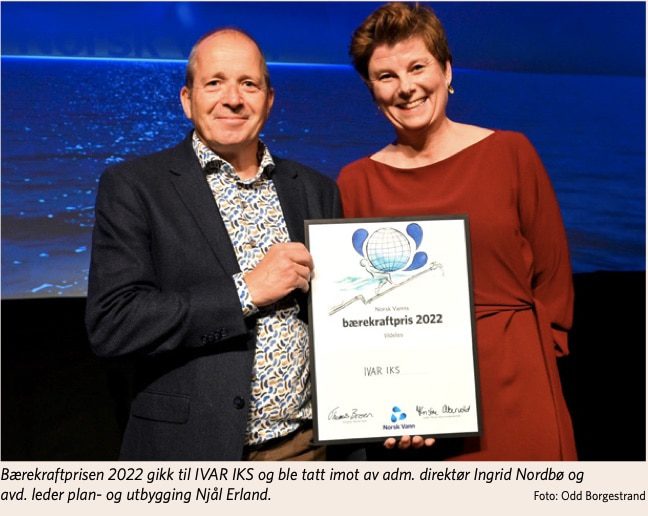 IVAR IKS tar imot bærekraftprisen 2022