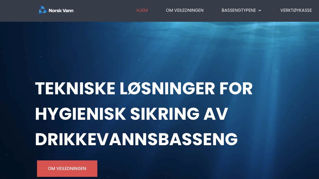 Forside drikkevannsbasseng Illustrasjonsbilde av forside Drikkevannsbasseng.no