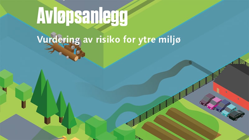 Tegnet illustrasjonsbilde forurensing av vann