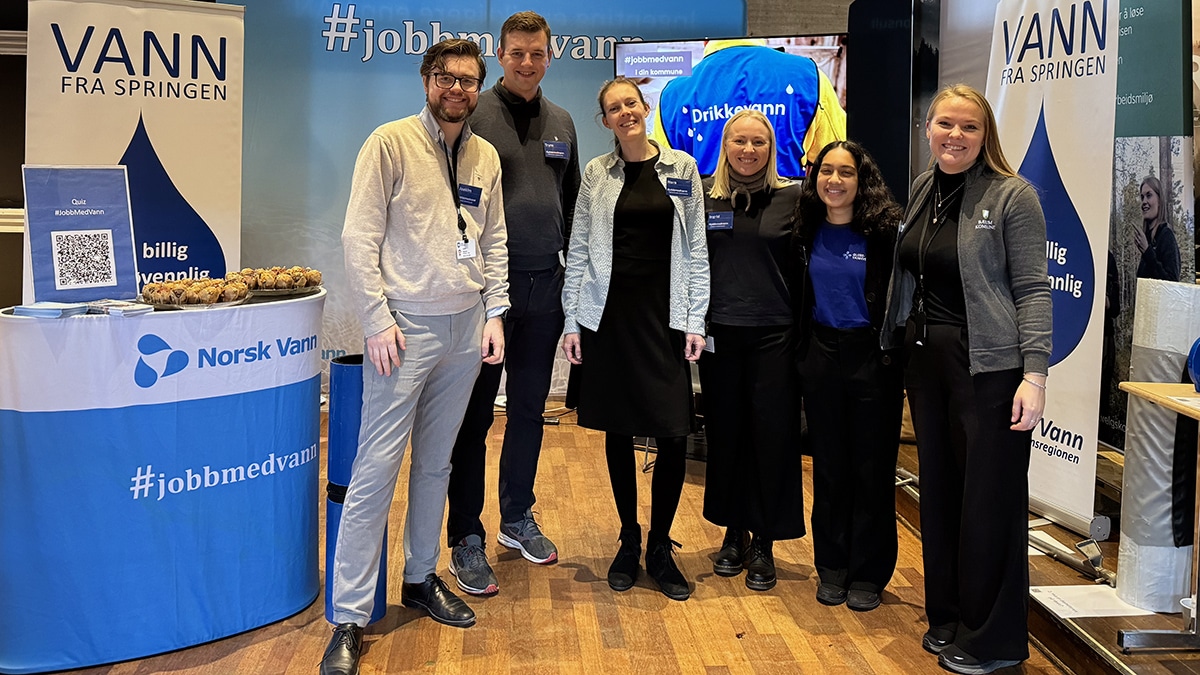 Stand NMBU Joakim Rognsøy (Asker kommune), Trym Tandbergmoen (Modum kommune), Nora Mangen (Drammen kommune), Ingrid Gjerlid ((Asker kommune), Ronita Chowdhury (Bærum kommune / Glitrevannverket) og Sunniva Teigset (Bærum kommune)